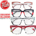 4pcs Fashionable Large Frame Ladies Reading Glasses Set | High-Definition Reading Lenses, Leopard Print Splicing And Classic Black Combination, Polycarbonate Frame, Meet Various Daily Trendy Matching