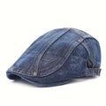 Spring And Summer Thin Unisex Washed Denim Beret, An Ideal Match for Jeans. Adjustable  Artist Hat with Adjustable Circumference, Vintage Vintage Vintage Newsboy Hat