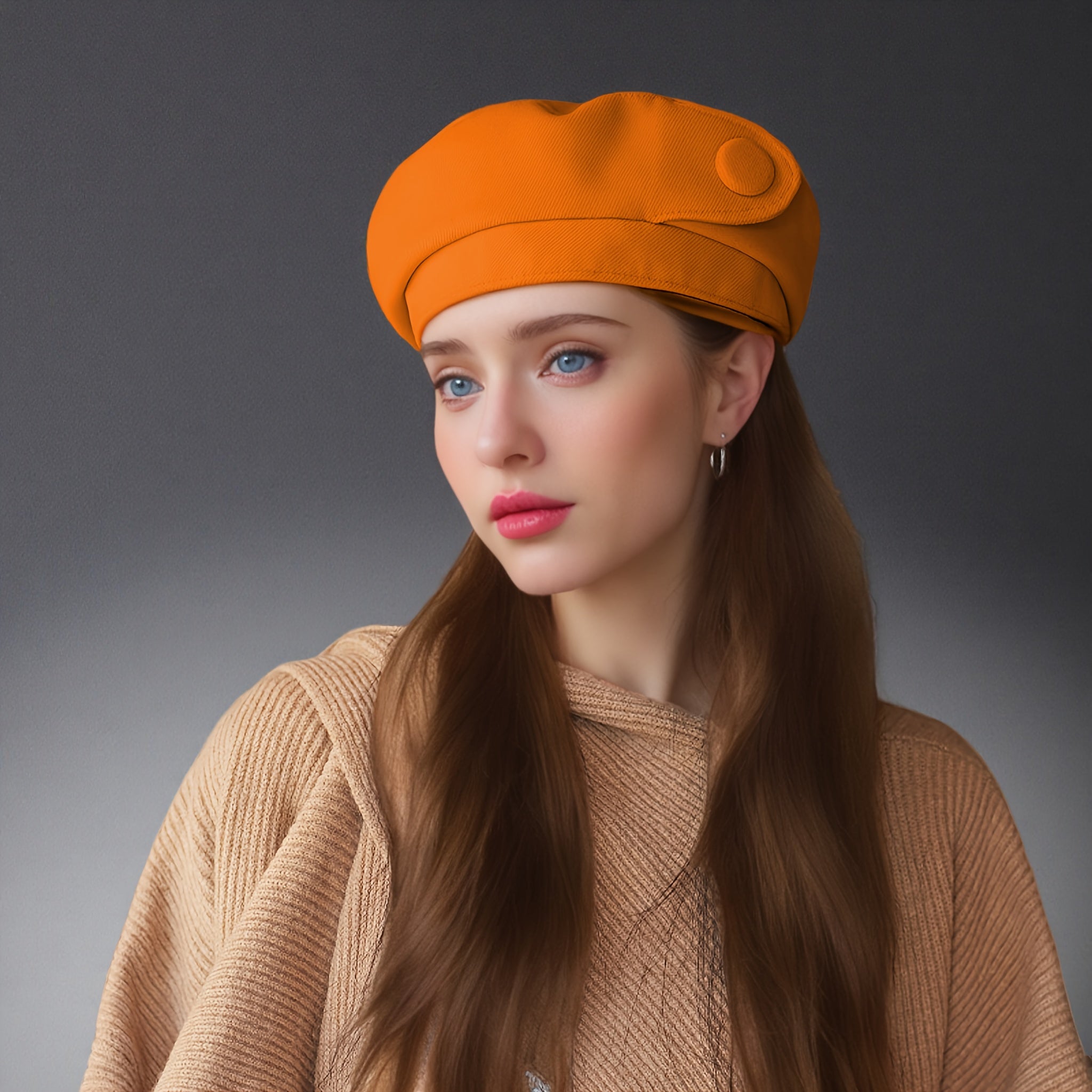 Sweet Cool Hot Denim Beret Female Niche Design Large Head Circumference Octagonal Hat Face Small Beret Hat