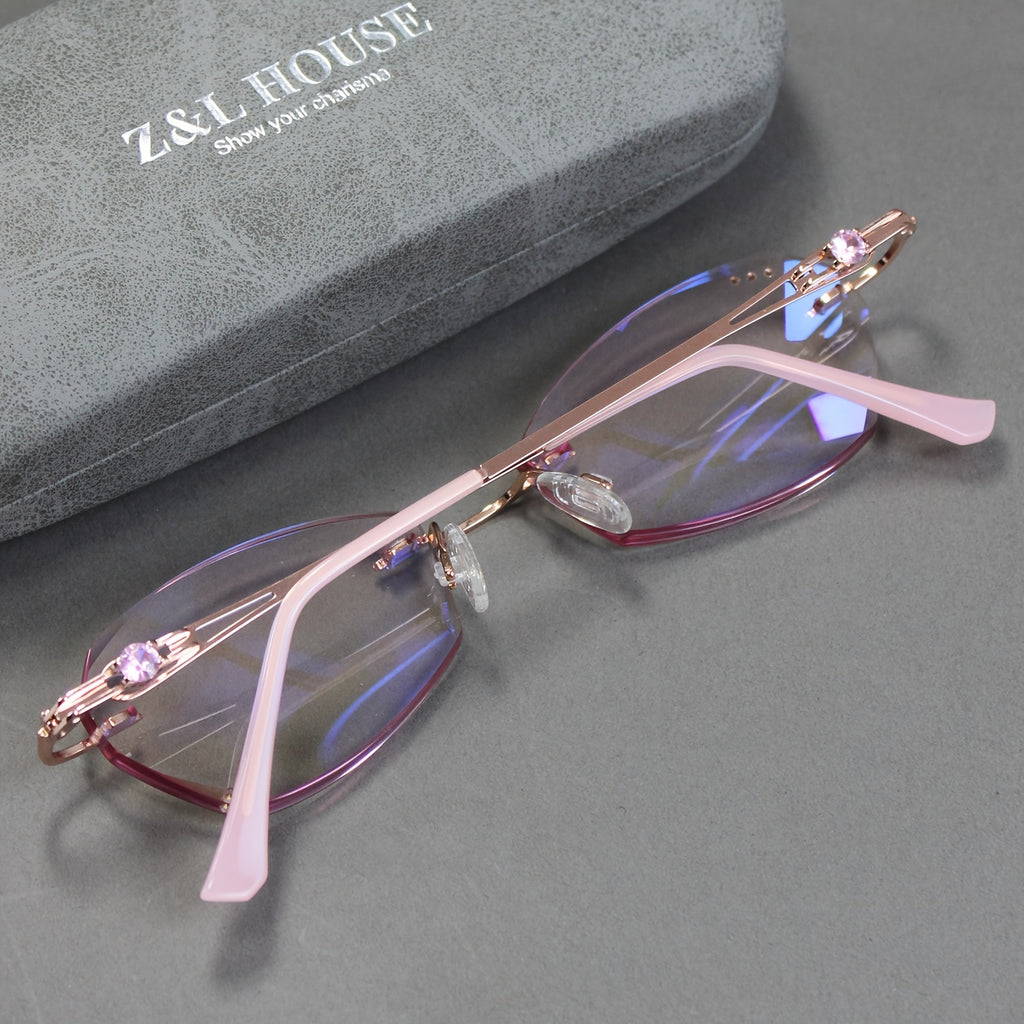 Z&L HOUSE Boutique Women's Reading Glasses, Exquisite Pink Rhinestone Embellished Lenses, Mirror Legs Unique Details Show Elegance, Comfortable Women's Reading Glasses, Gift Selection, Suitable for Halloween and Christmas Gifts