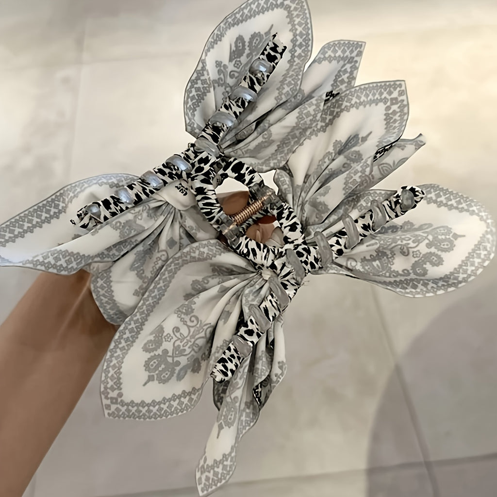 4pcs Vintage Bow Hair Claw Clip Nonslip Hair Jaw Clip Strong Hold Hair Claw Clips Boho Styling Hair Additions for Women