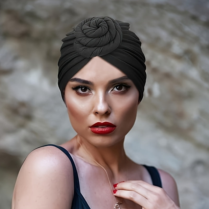 5pcs Women' African Turban Headwraps Suitable for Bohemian Knot Headbands, Pre-Knotted Beanie Hair Covers with Multicolor Knots, Daily Wear & Special Occasions, Cultural Hair for Parties, Weddings,