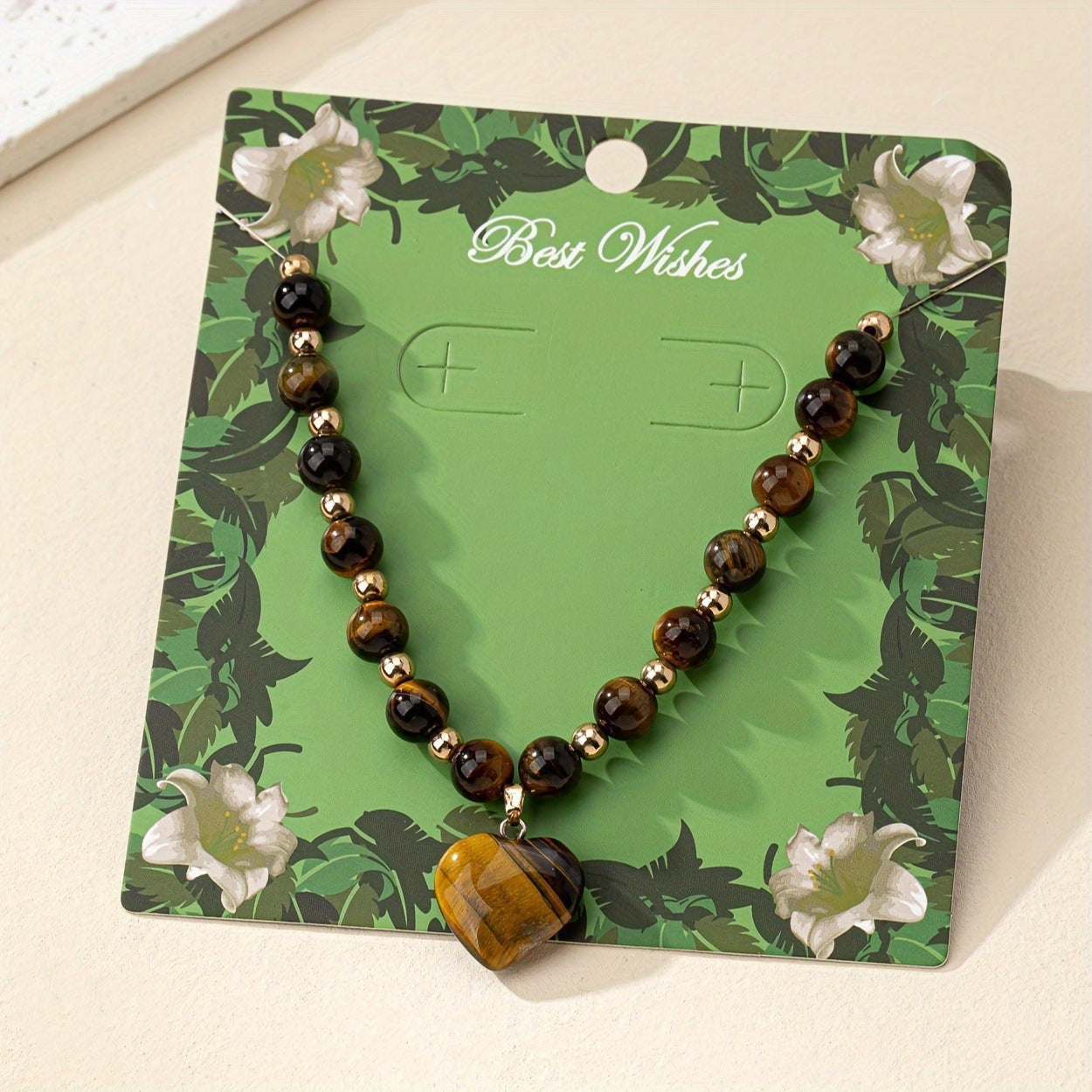 Melad Tiger Eye Stone Necklace New Love Pendant Necklace