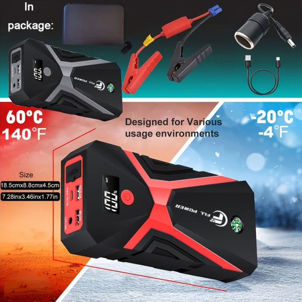 [Portable Power Bank] Jump Starter Power Pack, 1600A/3000A/3500A Car Battery Booster 12V Portable Car Jump Starter Power Bank for Gas N Diesel Cars, with USB Charge Ports And LED Flashlight