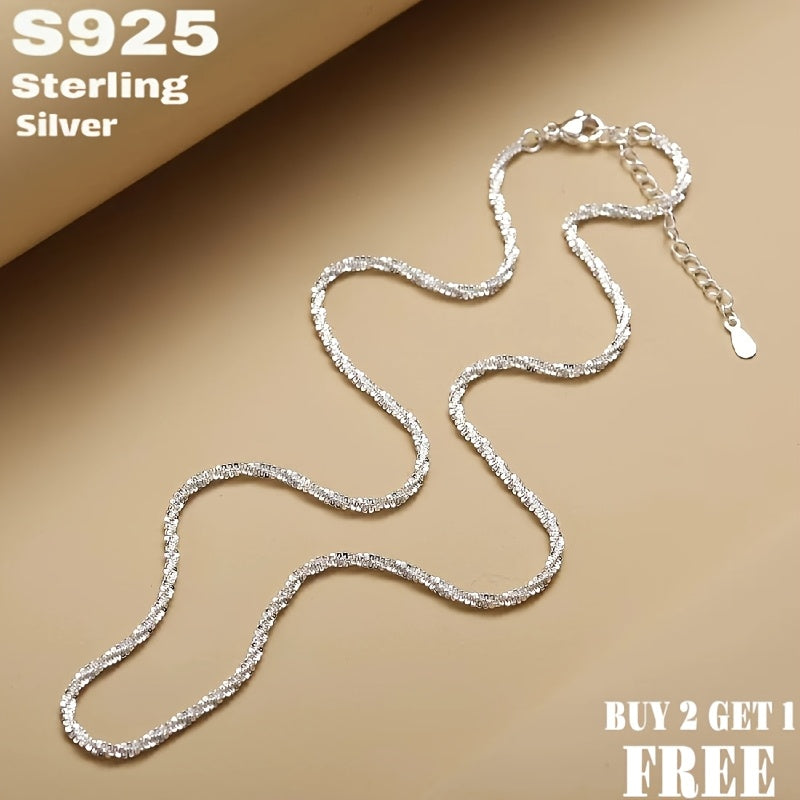 1pc Of 925 Sterling Silvery Sparkling Minimalist Necklace for Men And Women, Sky Star Necklace, Fashionable And Simple Design, Wear It to Make You Dazzling, A Perfect Gift for Lovers And Parents, Comes with A Gift Box, Buy 2 Get 1 Free