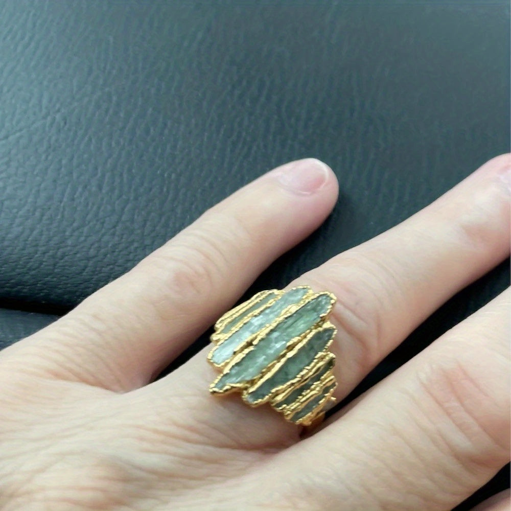 A Beautiful Bohemian-Style Women'S Ring, with Its Exquisite Metal Edge Inlay And Ingenious Integration, Is Suitable for Those Who Pursue Uniqueness And Love Natural Style Additions. It Is The Perfect Valentine'S Day And Festival Gift