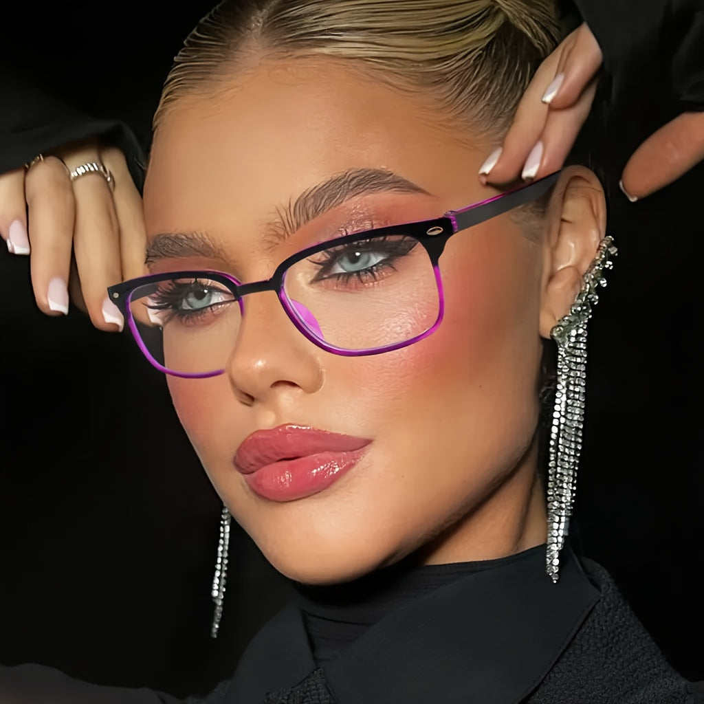Classic Reading Glasses with Small Rectangle Frame - Comfortable Spring Hinges, Lightweight Plastic & PC Lens Eyewear for Men & Women, Non- +1 Magnification, Everyday Glasses for Computer, Driving, Reading - Stylish & Durable All-Day Wear
