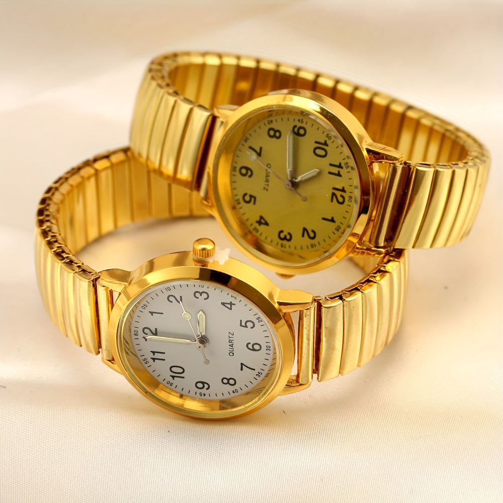 Upgraded Luminous Women'S Watch with a Fashionable Elastic Design, Adjustable Size, Sold As a Single Piece