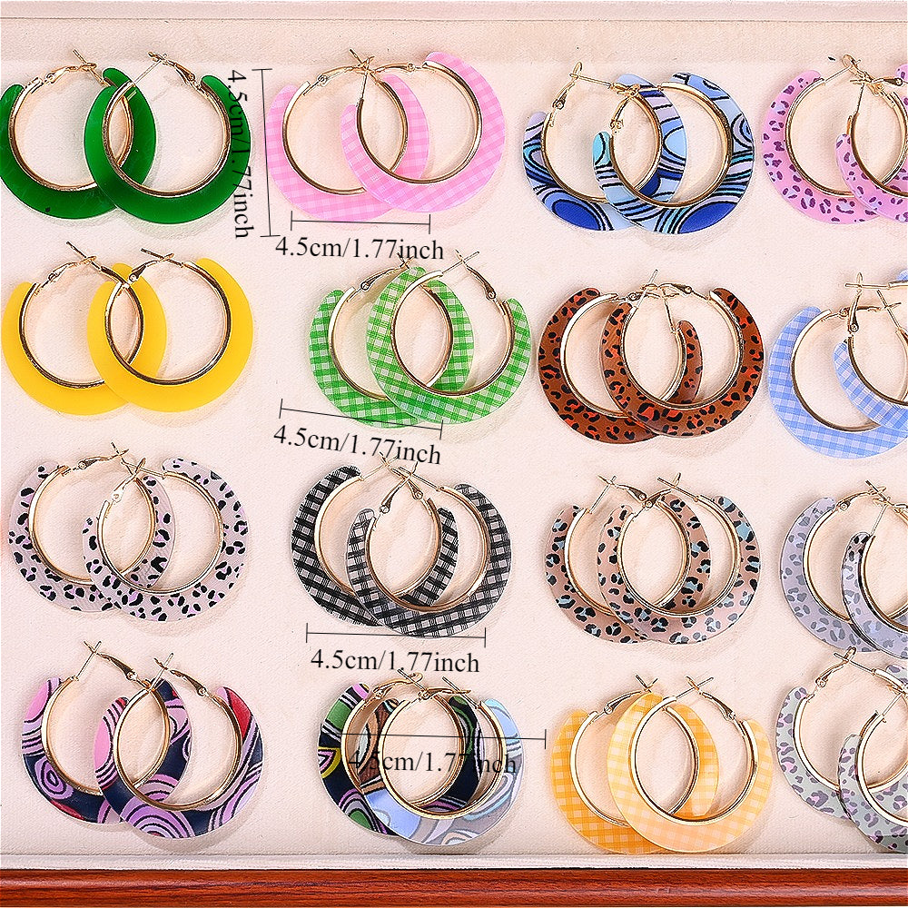 10pcs/5 Pairs Women'S Earring Set - Retro Simple Round Leopard Print Multi-Style Earrings, Multi-Piece Set for Holiday Party Vacation Christmas Thanksgiving Jewelry, Seasonal Fashion, Versatile Accessories, Trendy Accessories, Stylish Earrings, Lightweigh