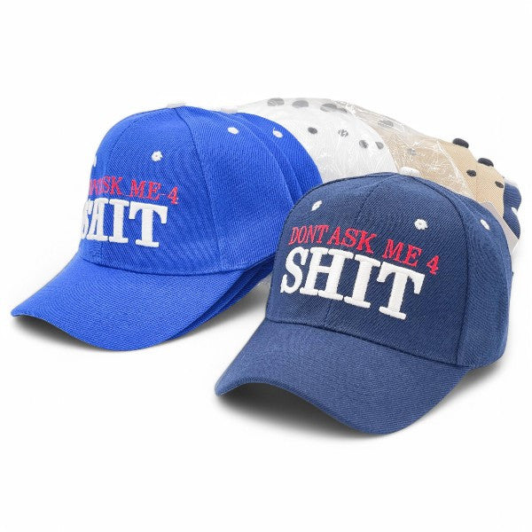 "DONT ASK ME 4 SHIT" Funny BASEBALL CAP Unique Embroidered BASEBALL CAP Adjustable, UV protection Design For American, Perfect for Outdoor Activities, Casual Show your Personality