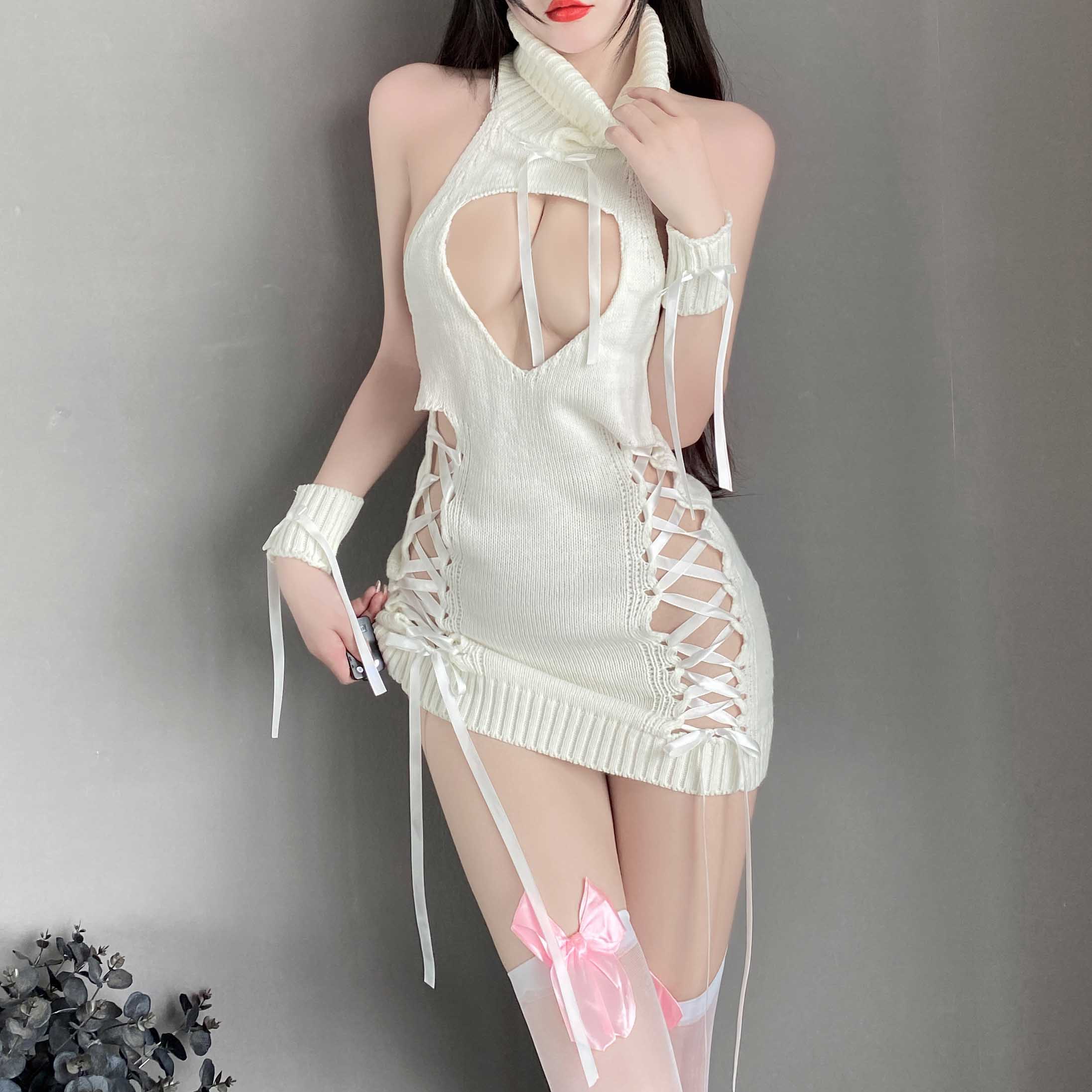 T-1056 Sexy open-chested sweater