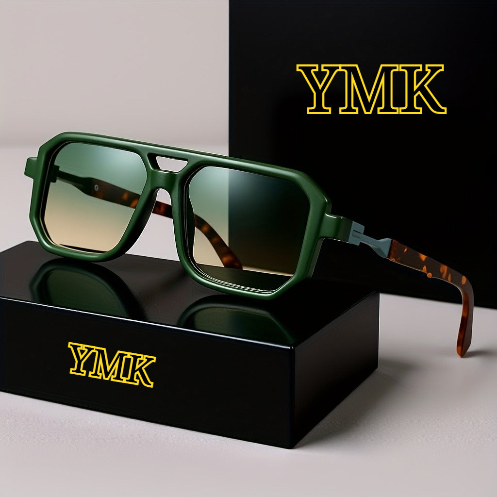 Unisex Oversized Square Retro, Tortoiseshell Arms, Fashion Shades for Men Women, Comes with Case and Cleaning Cloth, Ideal for Daily Wear