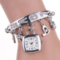 Women'S Bracelet Watch LOVE Quartz Watch Flower Decor Tonneau Dress Watch Ladies Exquisite Casual Watch Anniversay Birthday Christmas New Year Gifts