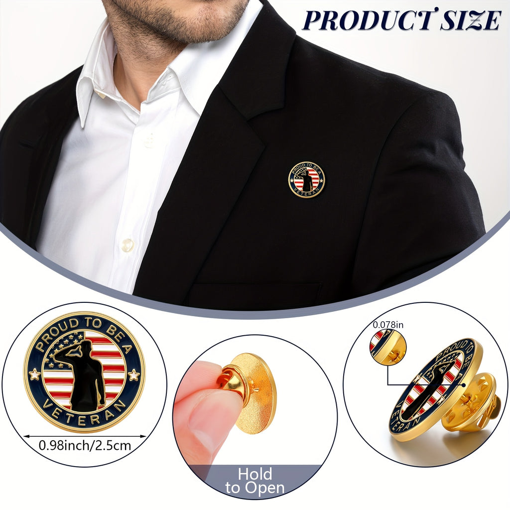 100pcs Bulk Veteran Label Pins Military Pins USA Veteran Pins Patriotic American Flag Pins for Veterans Day Men Women Female Veteran Gifts(Men Veteran)