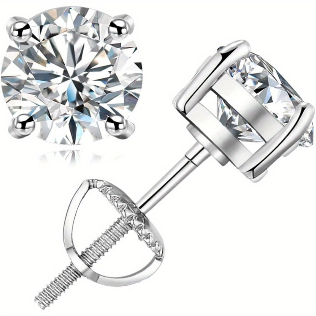 1 Pair Of Moissanite Earrings 925 Sterling Silvery Earrings Men Women Moissanite Earrings Spiral Earrings Women Girls Men