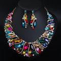 Sophisticated Jewelry Set Featuring a Necklace And Earrings, Adorned with Rhinestones, Perfect for Bridal Parties, Showcasing a Vintage And Luxurious Retro Style