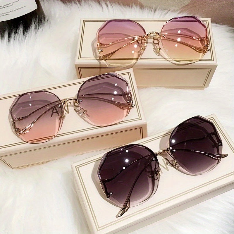 3pcs Women's Fashion Glasses Frameless Frame Fashion Glasses Street Photo Graphy Fashion Fashion Glasses for Men And Women