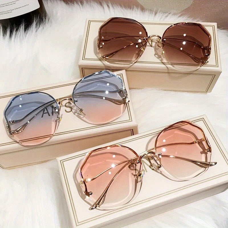 3pcs Women's Fashion Glasses Frameless Frame Fashion Glasses Street Photo Graphy Fashion Fashion Glasses for Men And Women