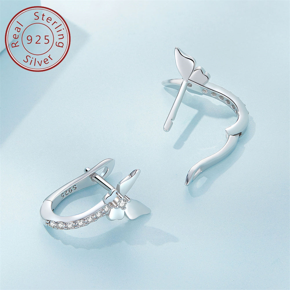 [Graduation Birthday Gift] This 925 Silver Butterfly-Shaped Earring Clip Is an Exquisite and Fashionable Jewelry Gift Suitable for Women on Both Daily and Festive Occasions. It Can Also Be Given as a Graduation or Birthday Present, and Comes with a Gift B