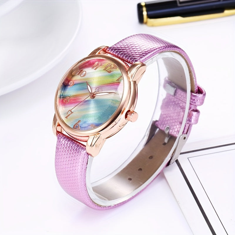 Women's Watch Graphic Color Quartz Watch Elegant Fashion Analog Wrist Watch Gifts