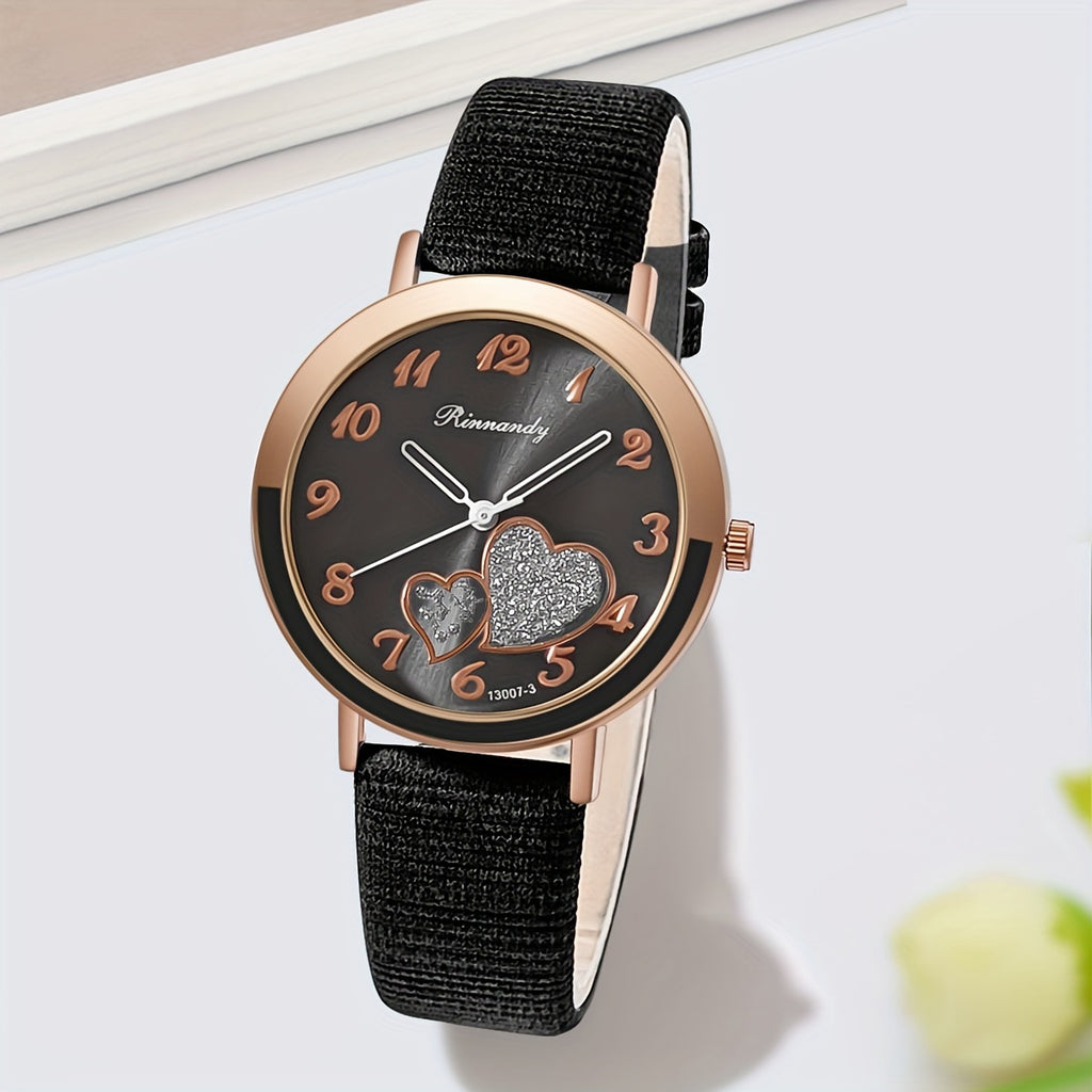 Cute Shiny Heart Quartz Watch Candy Color Fashion Analog Wrist Watch for Women