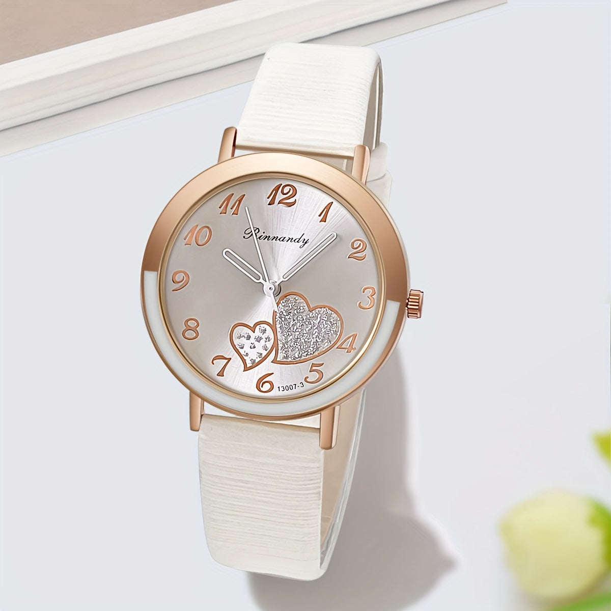 Cute Shiny Heart Quartz Watch Candy Color Fashion Analog Wrist Watch for Women