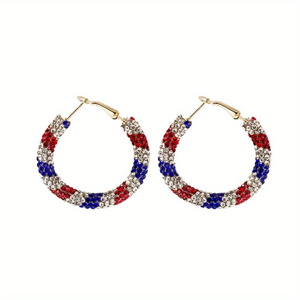 Set of 4pcs of Jewelry for Women Celebrating The 4Th of July, Including Patriotic Earrings, a Bracelet for Independence Day, And a Necklace Featuring The American Flag, Perfect As Gifts