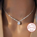 Moissanite Pendant Necklace - 1CT, Exquisite 925 Sterling Silver, Elegant | Luxury Gift for Her, Wedding, Valentine's Day, Mother's Day