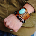 1pc Ethnic Faux Turquoise Totem Faux Leather Men's Bracelet Cool Birthday Gift Party Holiday Casual Wear