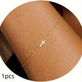 1pc Exquisite Golden Pearl Bead Chain Bracelet - Adjustable Stainless Steel with Thin Golden Box Cuban Twisted Chain Design - Perfect Women'S Bridesmaid Jewelry Or Gift for Woman