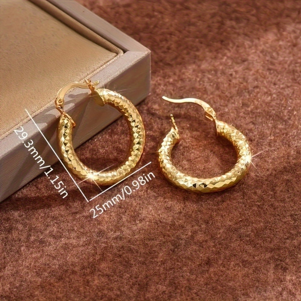 2 Pairs of Luxurious Copper Twist Hoop Earrings - Stylish Party Jewelry for Men - Ideal for Weddings, Birthday Gifts Or Personal Additions