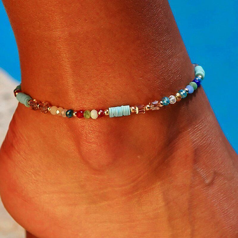 Boho Handmade Crystal Bead Anklet Bracelet Foot Chain Beach Anklet Women Jewelry - Fashionable, Exquisite, Versatile Party, Holiday, Anklet, Jewelry Gifts