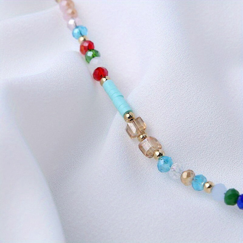 Boho Handmade Crystal Bead Anklet Bracelet Foot Chain Beach Anklet Women Jewelry - Fashionable, Exquisite, Versatile Party, Holiday, Anklet, Jewelry Gifts