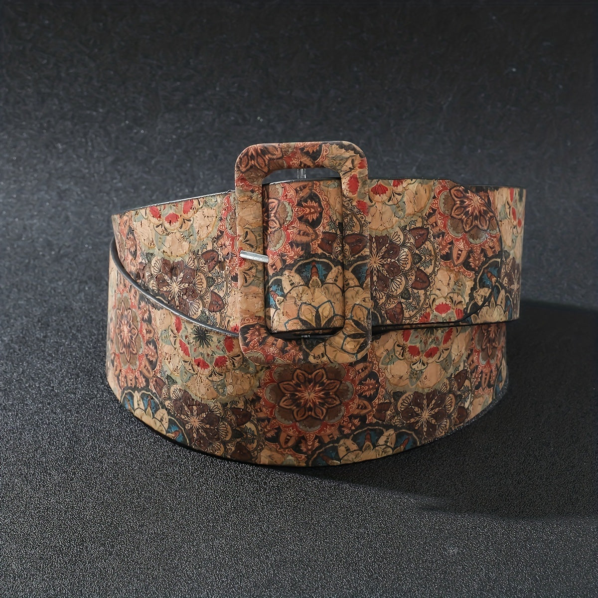 A Women'S Belt with a Floral Design, Featuring a Bohemian Style Buckle, Perfect for Jeans. This Retro Western Belt Is Ideal for Everyday Use, Vacations, Parties, And Casual Wear