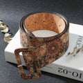 A Women'S Belt with a Floral Design, Featuring a Bohemian Style Buckle, Perfect for Jeans. This Retro Western Belt Is Ideal for Everyday Use, Vacations, Parties, And Casual Wear