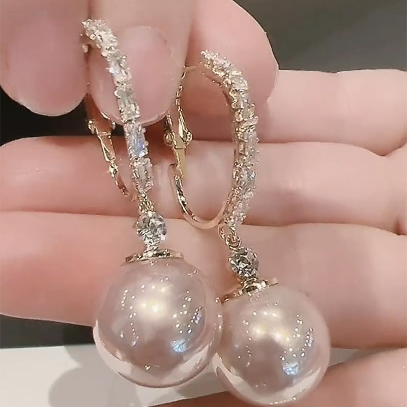 1 Pair Of Bohemian Style Sparkling Synthetic Cubic Zirconiaia Round Pendant Earrings, Suitable for Teenagers And - Stylish Geometric Design, Perfect for Banquets, Parties, Daily Festivals, Wearing Perfect Jewelry Gifts, for Teenager