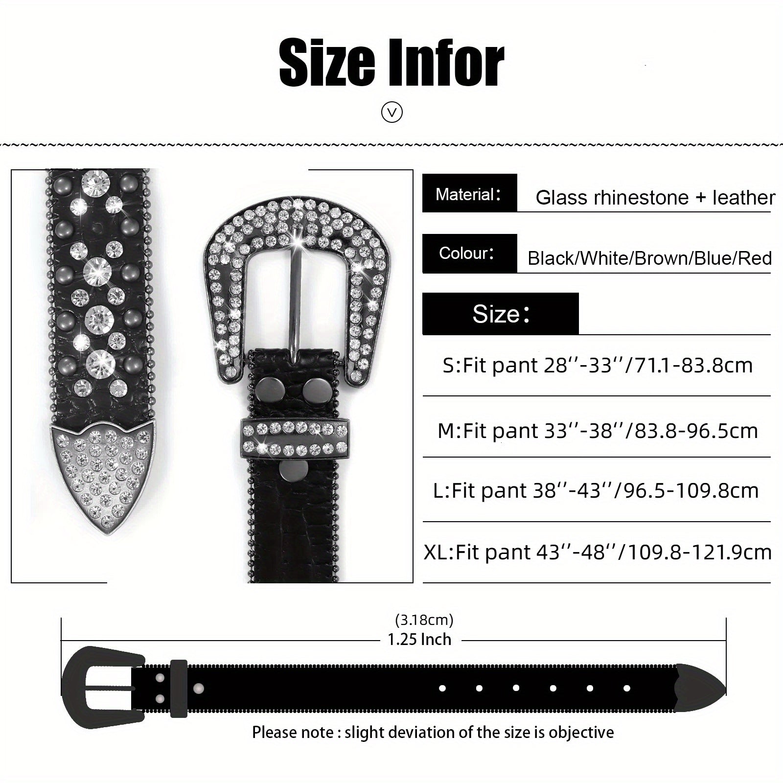 WHIPPY 1pc Men'S Rhinestone Faux Leather Belt, Western Faux Crocodile Grain Faux Leather Strap Belts for Cowboy Jeans Pants Halloween Gift