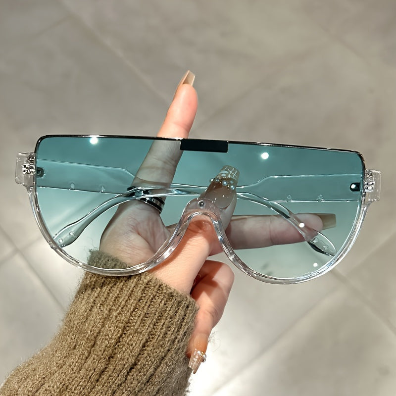 Trendy Unisex Oversized Semi-Circular Glasses - Glare-Resistant Shades Ideal for, Trips, And Daily Activities; Built to Last with Style