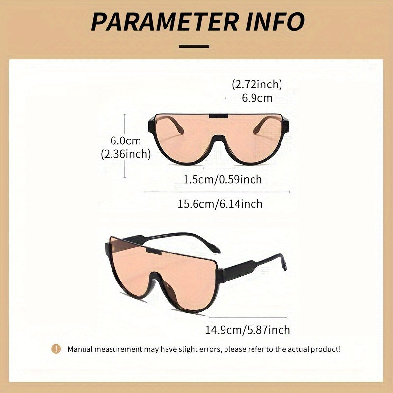 Trendy Unisex Oversized Semi-Circular Glasses - Glare-Resistant Shades Ideal for, Trips, And Daily Activities; Built to Last with Style
