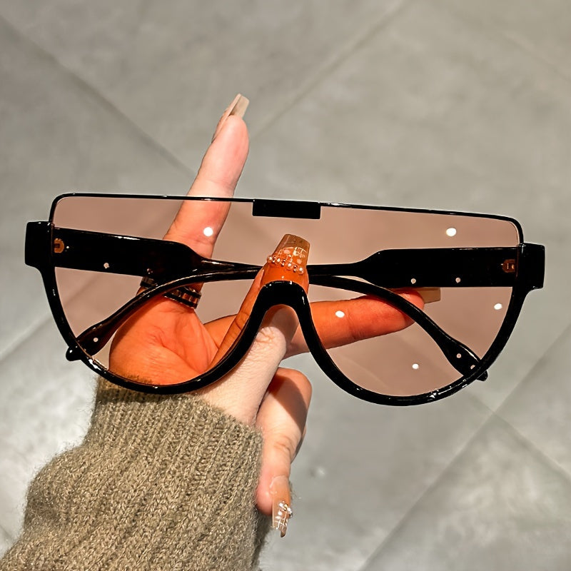Trendy Unisex Oversized Semi-Circular Glasses - Glare-Resistant Shades Ideal for, Trips, And Daily Activities; Built to Last with Style