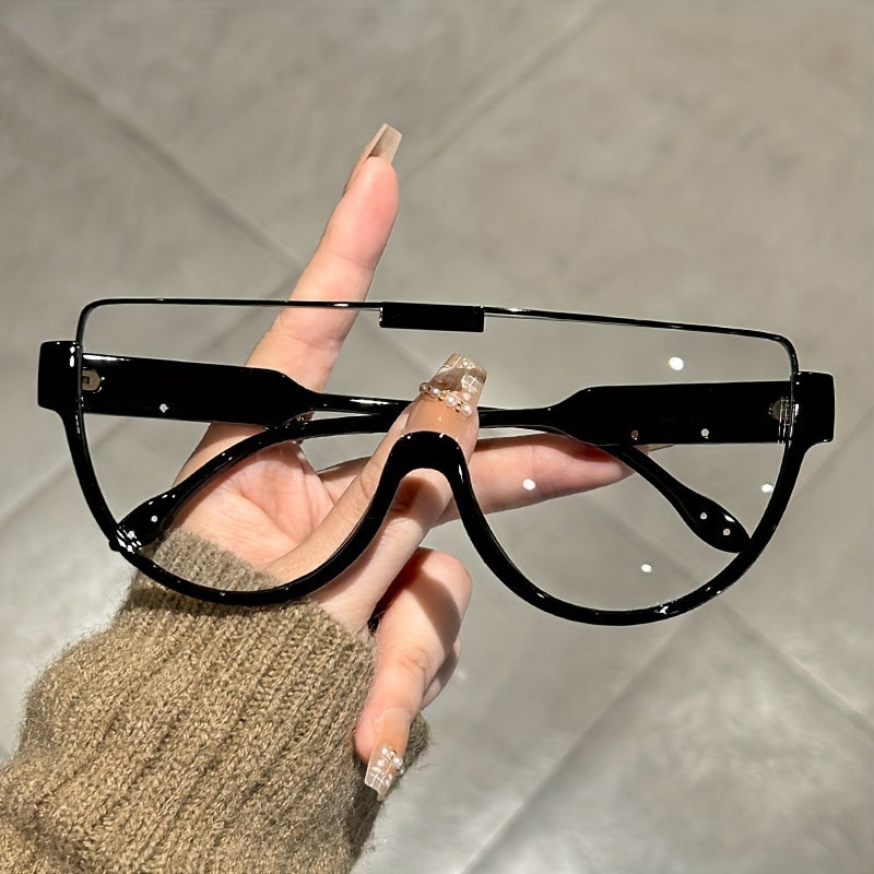 Trendy Unisex Oversized Semi-Circular Glasses - Glare-Resistant Shades Ideal for, Trips, And Daily Activities; Built to Last with Style
