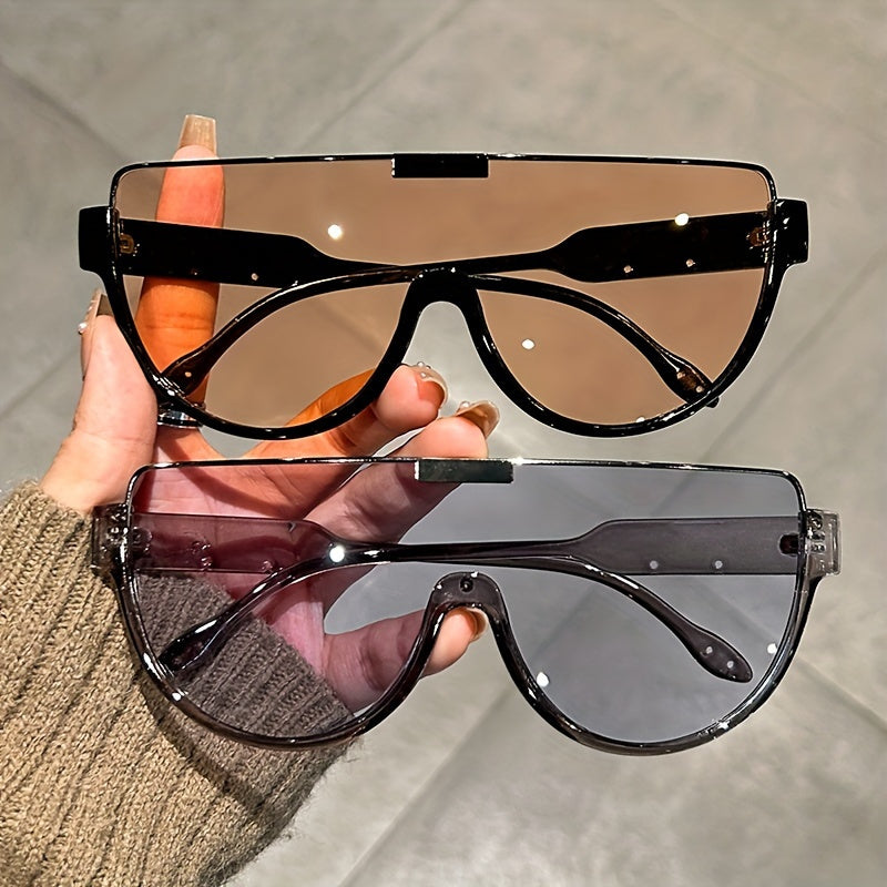 Trendy Unisex Oversized Semi-Circular Glasses - Glare-Resistant Shades Ideal for, Trips, And Daily Activities; Built to Last with Style