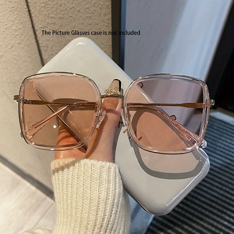 Summer Must Haves, New Oversized Square Gradient Glasses, Unisex Premium Lenses For Ultimate Eye Protection And Clear Vision, Perfect For Driving, Beach, Vacation, Travel And Cruise, Fashionable And Functional Eyewear Choice