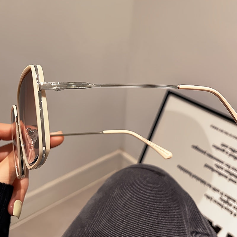 Summer Must Haves, New Oversized Square Gradient Glasses, Unisex Premium Lenses For Ultimate Eye Protection And Clear Vision, Perfect For Driving, Beach, Vacation, Travel And Cruise, Fashionable And Functional Eyewear Choice
