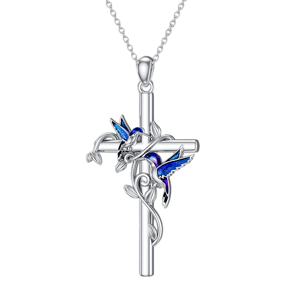 3pcs Elegant And Fashionable Animal Hummingbird Butterfly Turtle Cross Pendant Necklace Valentine'S Day Anniversary Gift Jewelry