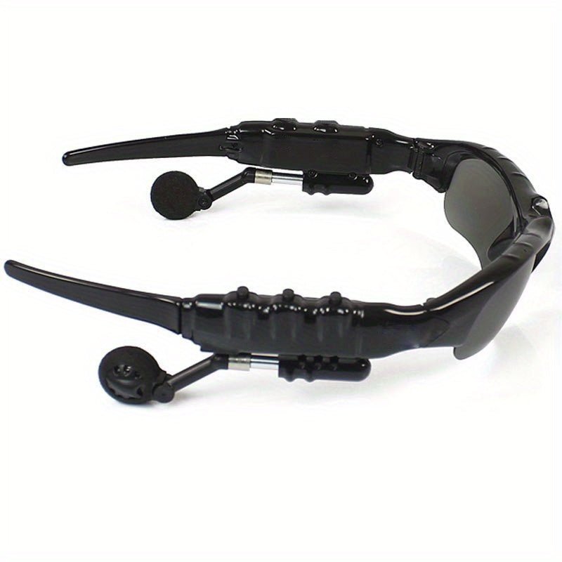 Smart driving glasses with wireless headphones - music, calls and navigation, stereo, hands-free microphone, noise-cancelling earplugs, suitable for and activities