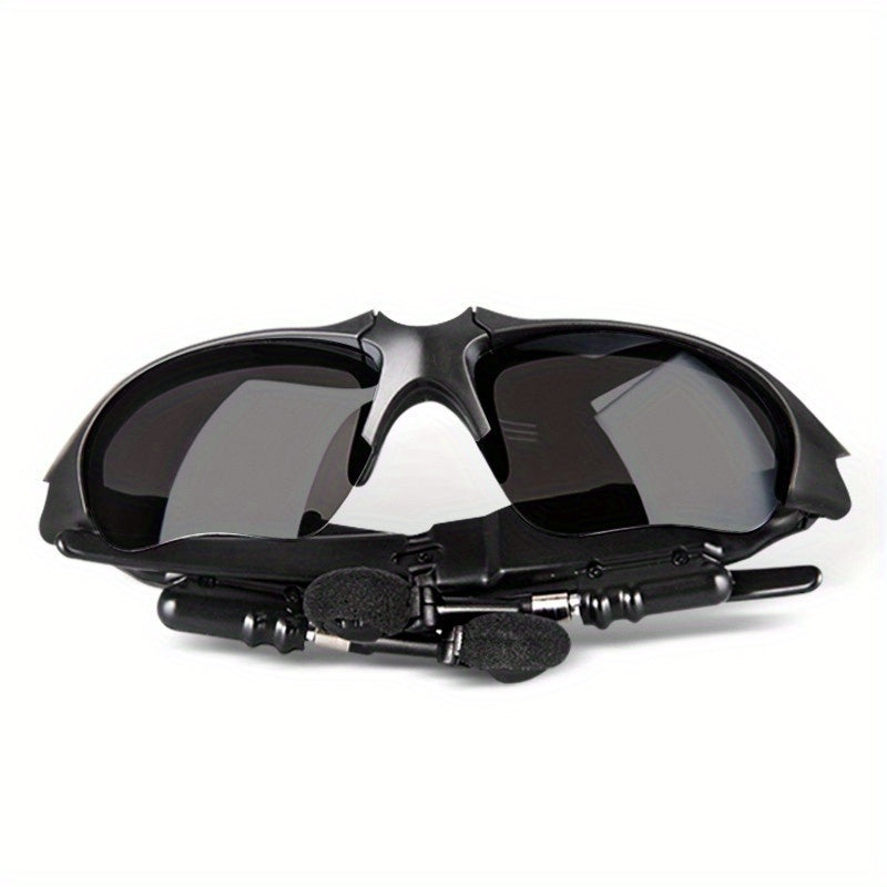 Smart driving glasses with wireless headphones - music, calls and navigation, stereo, hands-free microphone, noise-cancelling earplugs, suitable for and activities