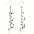 925 Silver Plated Hypoallergenic Earrings Exquisite Spiral Drop Earrings Sparkling Artificial Crystal Iridescent Decoration Drop Earrings Exquisite Women'S Gift Delivery