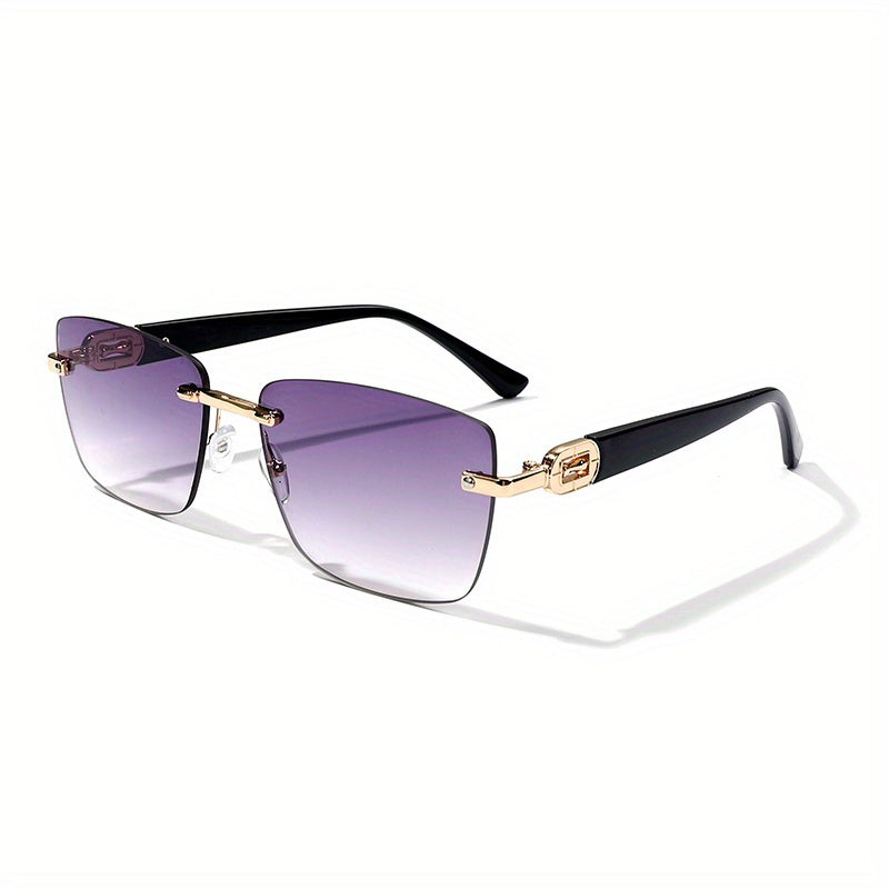 VIUIRNKA Women's Fashion Glasses, Trendy Square Frameless Design Unisex Fashion Protective Eyewear with Clear Vision, Perfect for Vacation Travel Cruise, Outdoor Activities and Daily Wear Top Choice Ideal for Halloween and Christmas Gifts