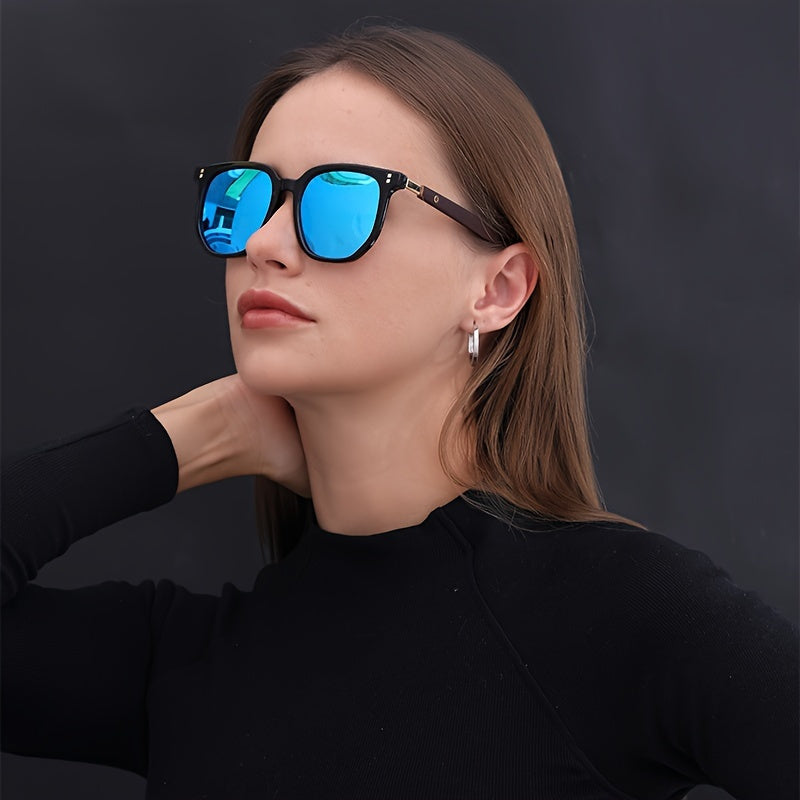 Unisex Vintage-Style Sunglasses With Stud Detail, Fashion Street Style, Suitable For Outdoor Driving And Travel